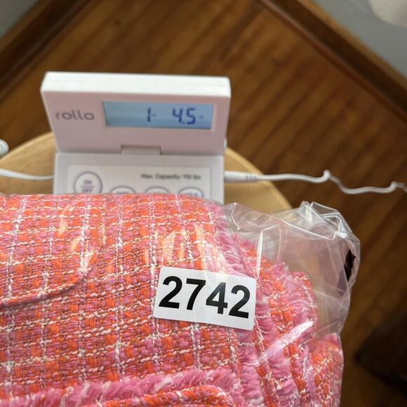 J. Jill Jacket Womens Medium Tall Orange Tweed Boucle Collarless Button Lined - Picture 10 of 10